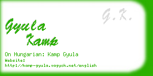 gyula kamp business card